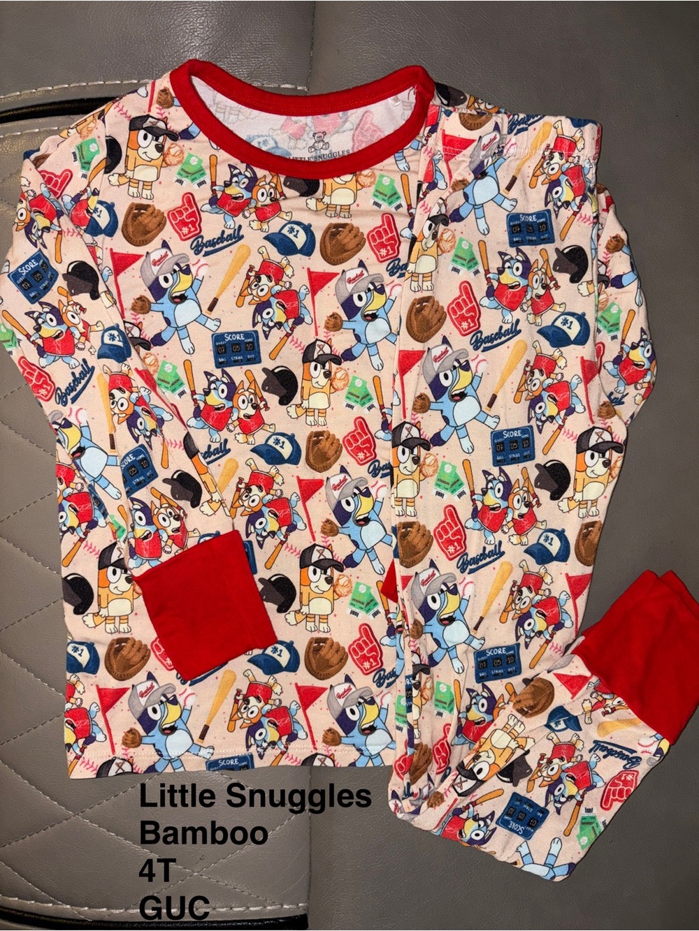 Bamboo Kids Pajama Set - Bluey Baseball Print